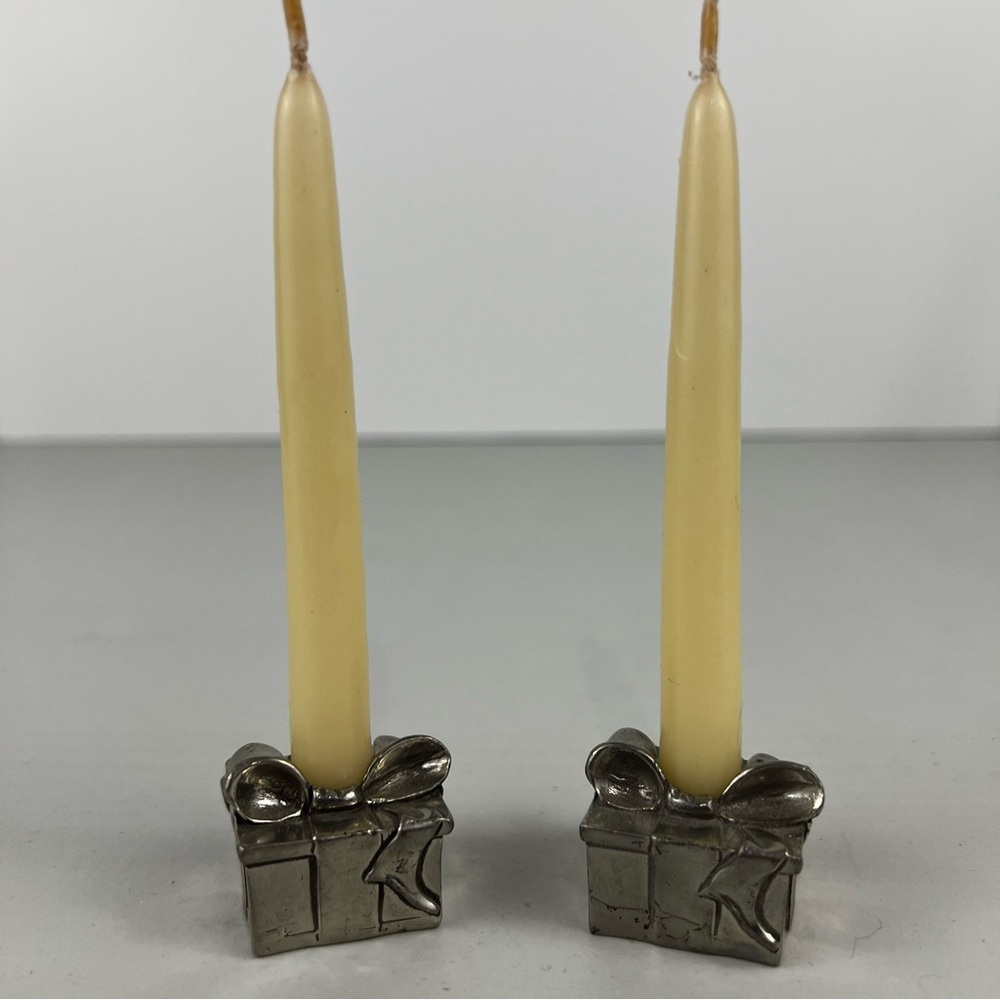 Vintage Seagull Canada Pewter GiftBox Candle Holders